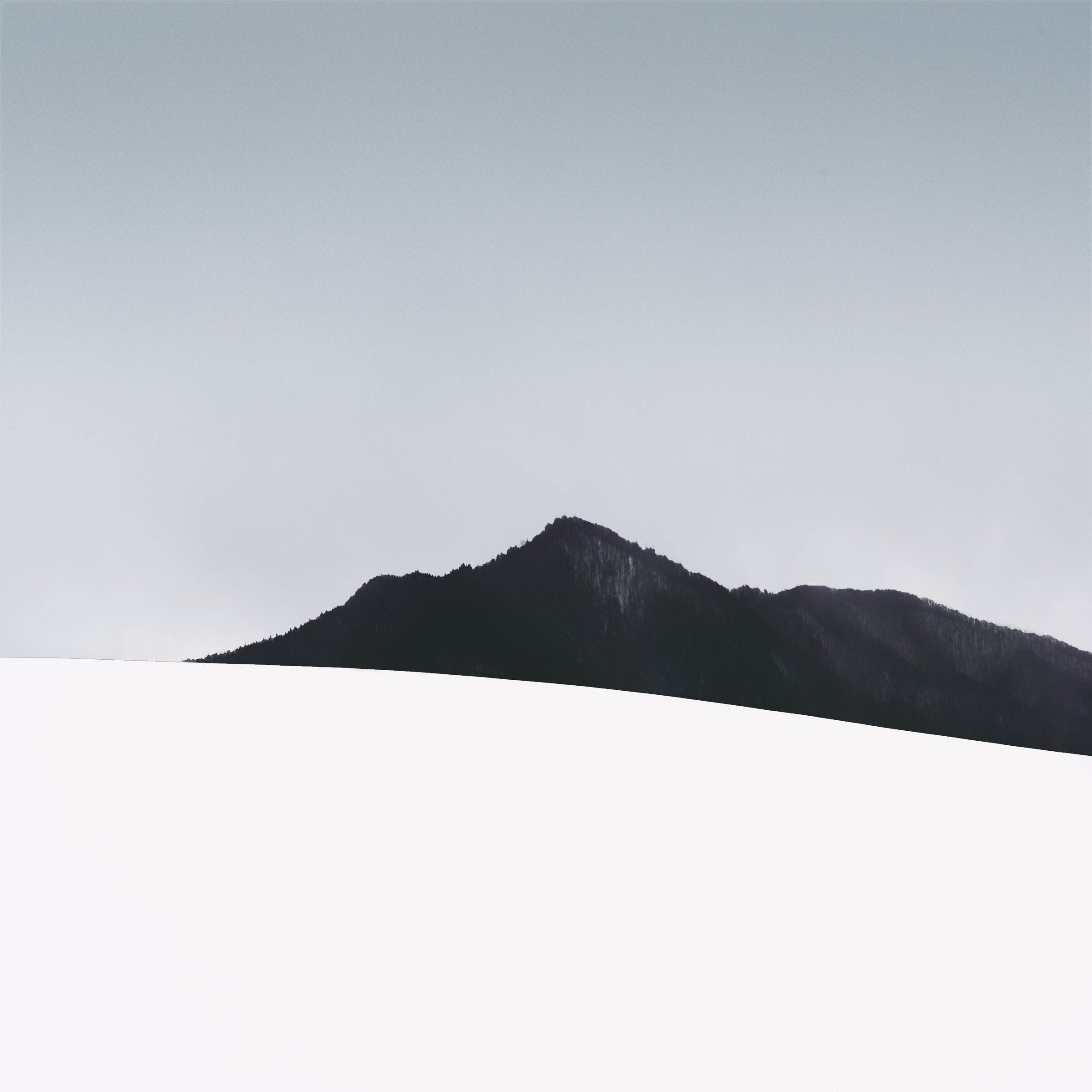 Winter Solitude 2, distant mountain across Lake Saroma in Hokkaido
